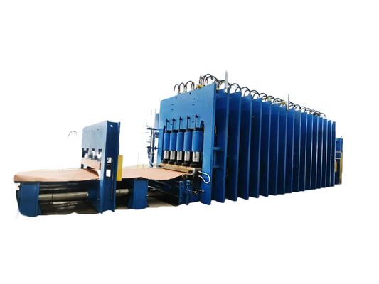 Machine de vulcanisation de plaques plates en caoutchouc entièrement automatique contrôlée par un PLC pour la ligne de production de convoyeur à bande de caoutchouc à câble d'acier