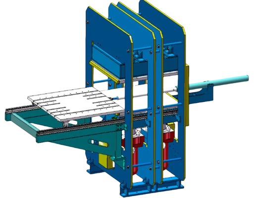 Machine de vulcanisation à ressort absorbant les chocs en caoutchouc