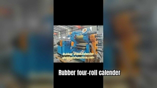Calandre en caoutchouc à quatre rouleaux contrôlée par PLC, haute précision, économie d'énergie et longue durée de vie.